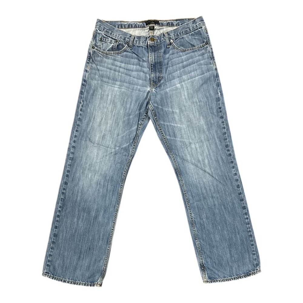 Banana Republic W34 L32 Distressed Relaxed Jeans Blue Medium Wash Fade Mens